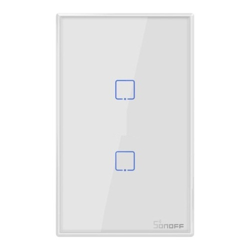 Interruptor Sonoff T0 2 Canales Wifi Alexa Y Google Vhome Blanco