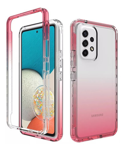 Funda 2 En 1 Rudo Para Modelos Samsung Bicolor Transparente