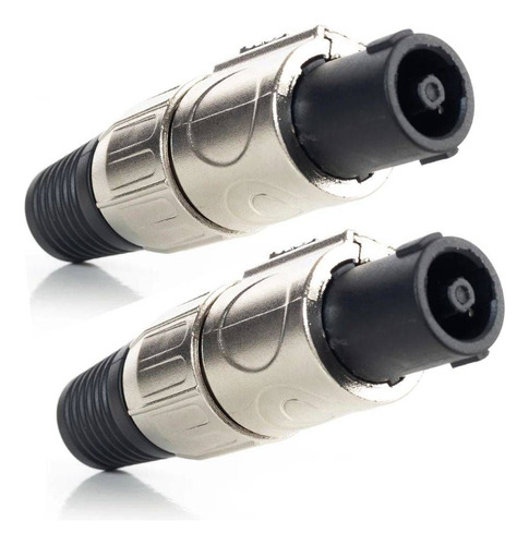 2 Conector Speakon Macho Linha 4 Polos Metal Com Trava Mxt Par