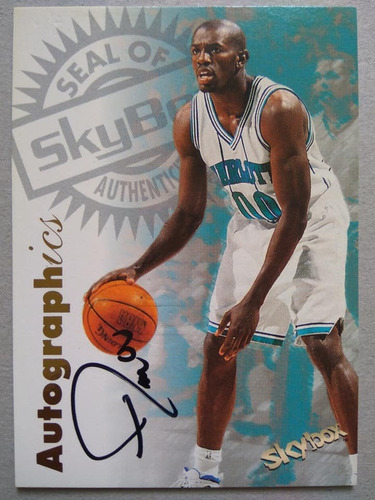 Tony Delk Charlotte Hornets Card Autograph Sky Box 1997
