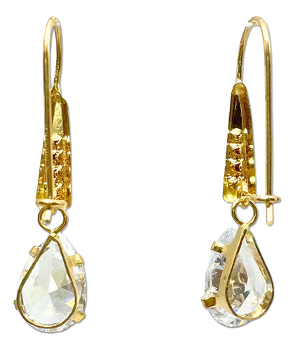 Alarconia - Aretes Colgante Pera Montadura / Oro Puro 10k