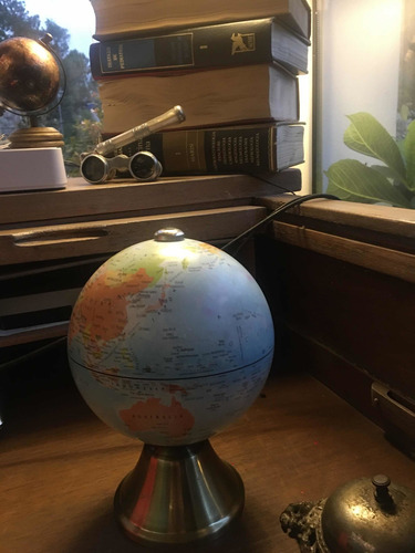 Imagen 2 de 8 de Globo Terráqueo 25 Cm Vintage Estilo Antiguo Base Metálica