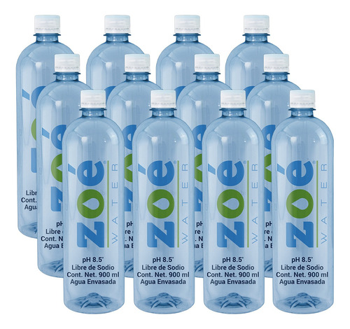  Agua Alcalina Zoé Water, 900ml - Caja 12 Botellas