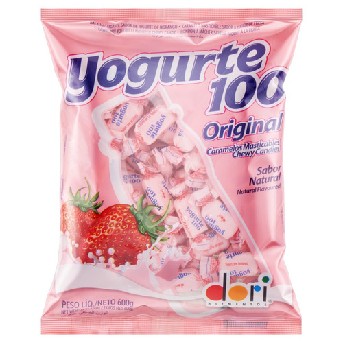 Imagem 1 de 4 de Bala Yogurte 100 Original iogurte de morango sem glúten 600 g 