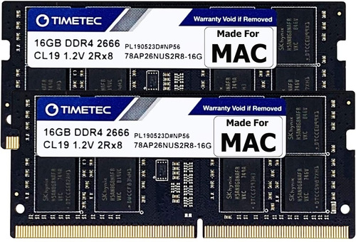 Memoria Ram Para Mac Timetec 32gb Ddr4 2666mhz (2x16gb) 