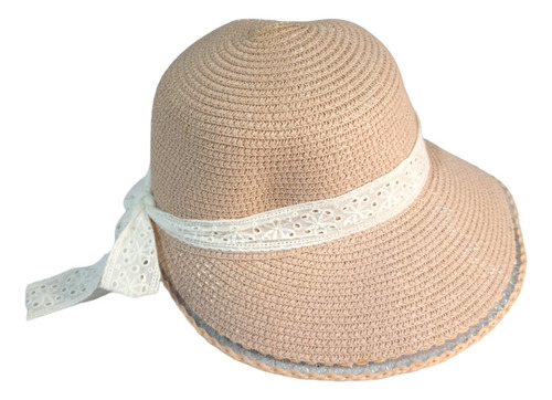 Sombrero De Ala Ancha Para Mujer Playa Verano Sol Con Moño
