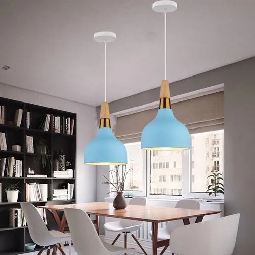 Lámpara De Colgante Nórdica Metal Luz De Techo E27 Ø15cm