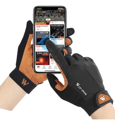 Guantes De Bicicleta Hombre Dedos Completos Mtb Táctiles