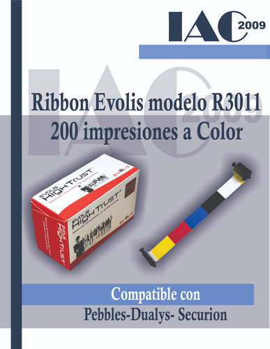 Cinta Ribbon Evolis R3011 Pebble, Dualys, Securion