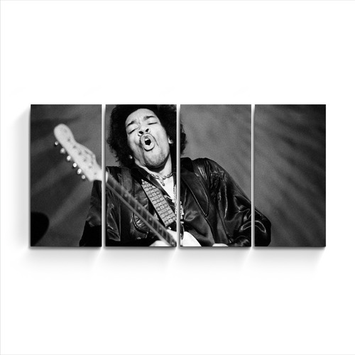 Cuadro Grande Poliptico Jimi Hendrix Guitarra Música Rock 