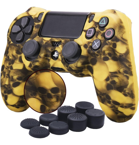 Funda Joystick Ps4 Yorha Skulls Yellow