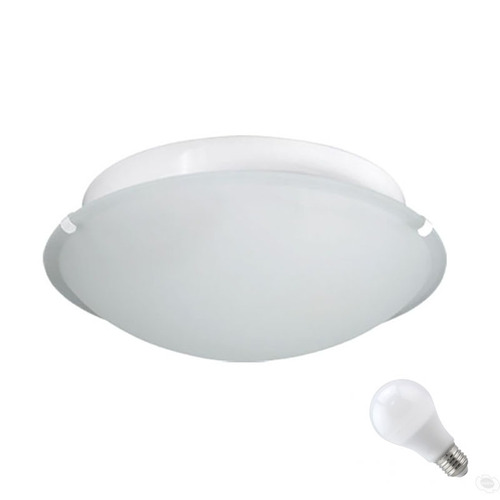 Plafon Redondo 2 Luces P-269 + 2 Foco Lampara Led 9w 10w