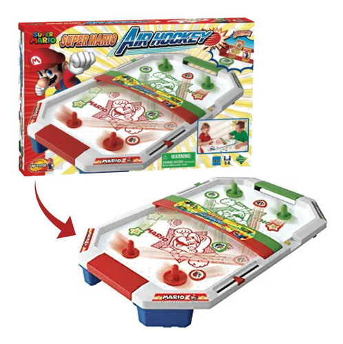 Jogo De Mesa Super Mário Air Hockey Com Acessórios Epoch