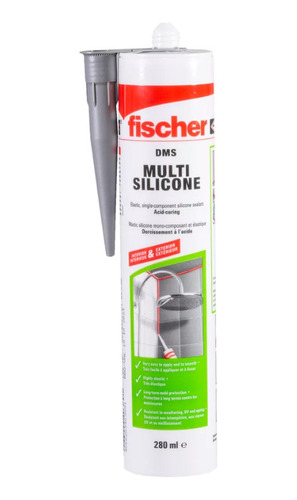 Sellador Fischer De Silicona Acetica Gris 260ml Fungicida 