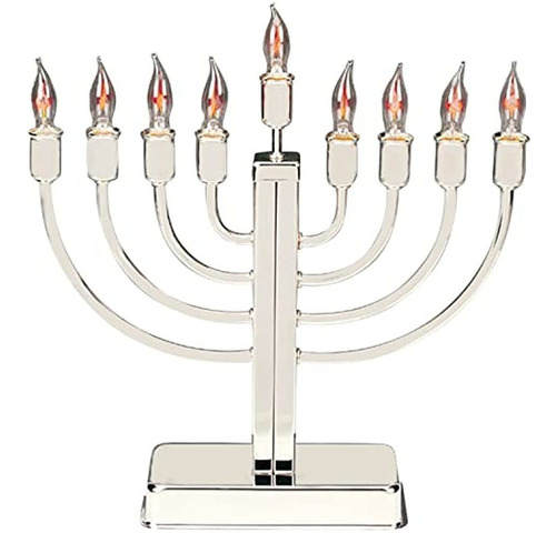 Hanukkah Classic Menorá Altamente Pulida, Cromada, Menora El