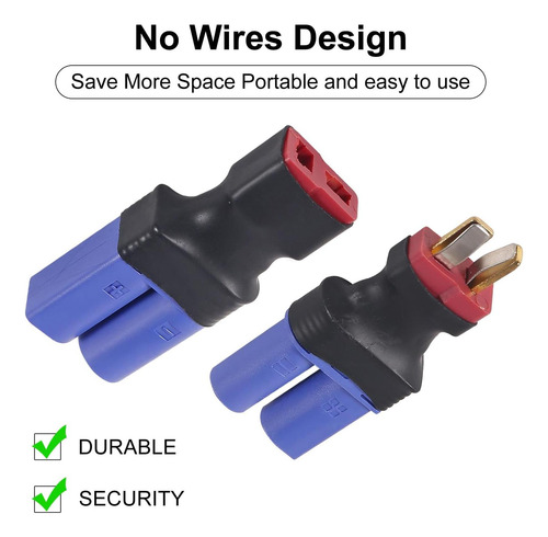 Adaptador Rc: 4pzs Ec5 A Conector T-plug Estilo Deans
