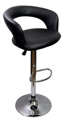 4 Banco Taburete Comedor Giratorio Respaldo Barra Studio B Acabado De La Estructura Cromado Color Negro Decoform