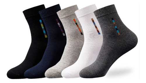 5 Pares 100% Algodón, Calcetines Media Pantorrilla -