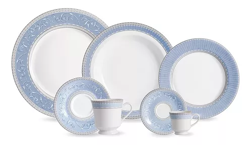 Aparelho de Jantar Chá e Café 42 Peças Porcelana Schmidt - Dec. Búzios 2406  - SCHMIDT