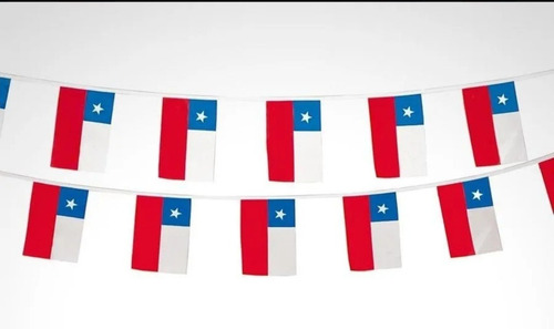 Banderín Tira De 10 Banderas Chile Fiestas Patrias 