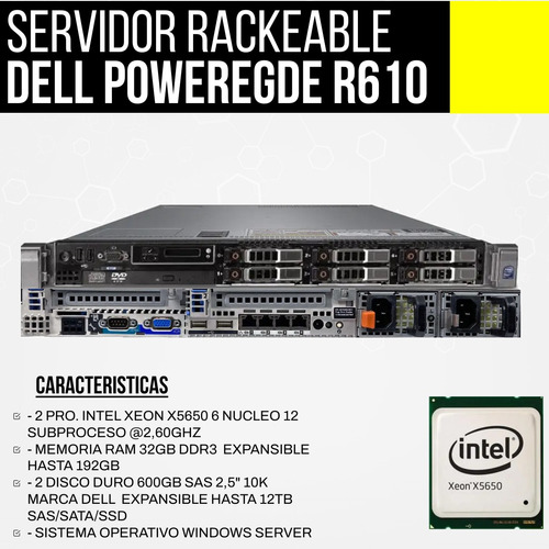 Servidor Rackeable Dell Poweredge R610 