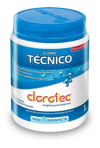 Cloro Tecnico Granulado Disolucion Lenta Clorotec 1 Kg