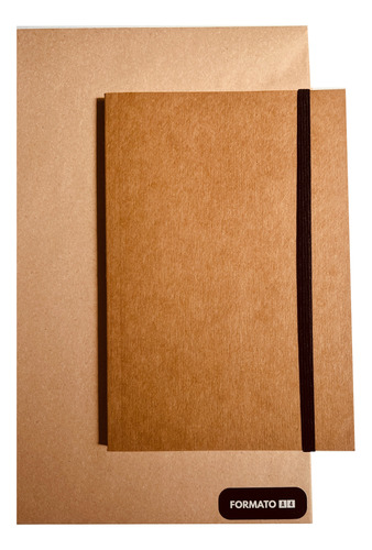 Cuaderno Binder Rayado Tapa Blanda Kraft Lisa A5 C/ Elástico