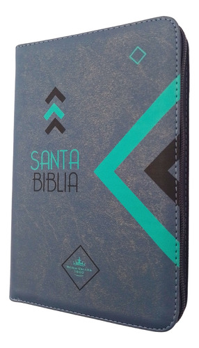 Biblia Reina Valera 1960/ Tapa Con Cierre Azul/ Letra Grande