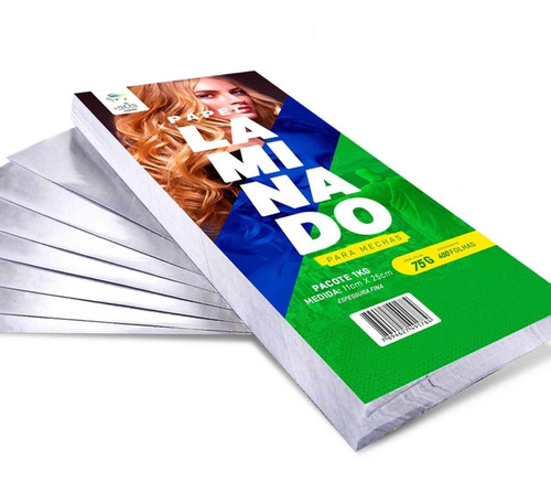 Papel Para Mechas Laminado 11x50 Luzes (180 Folhas) 1kg