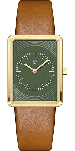 Maven 26mm Vintage Square Watch Olive Dial Con Movimiento Su