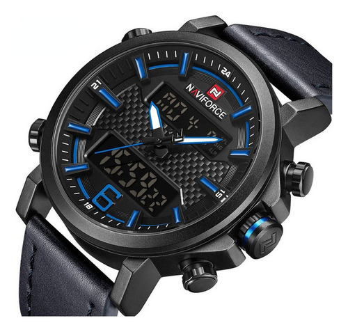 De Reloj Digital De Piel Impermeable Naviforce Sports