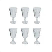 Comprar Set X6 Copas Vidrio Labradas Vintage Retro Copa Agua Vino