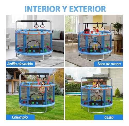 Porik Trampolin Para Niños Tumbling Resortes Red Seguridad