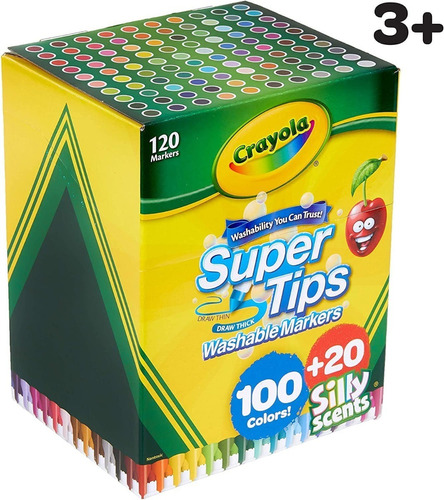 Crayola Supertips 120 Unidades Marcadores Lavables Original