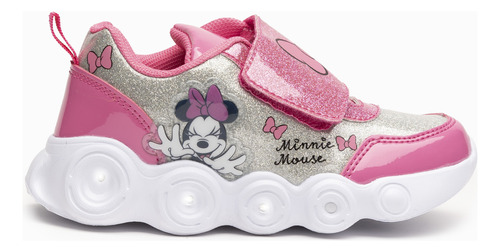 Zapatilla Con Luces Niña Cinta Minnie Fucsia Disney