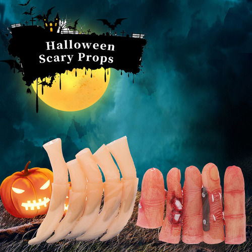 . Set De 10 Dedos Postizos For Halloween De Witches Nails