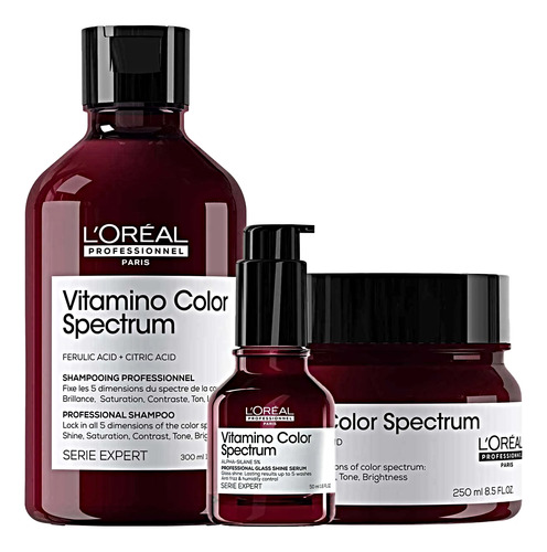 Kit Loréal Vitamino Color Spectrum Shampoo+ Máscara+ Sérum