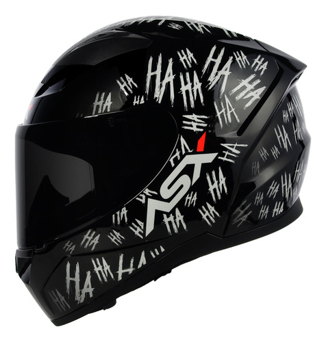 Capacete Feminino Asx City Fun Preto Esportivo Fechado Moto