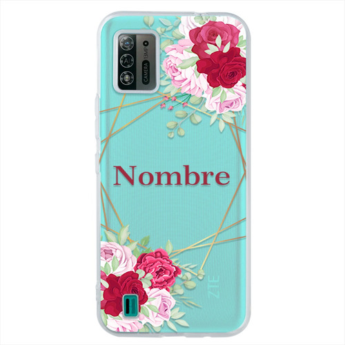 Funda Zte Uso Rudo Flores Personalizada Con Tu Nombre