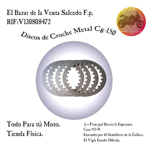 Discos De Croche De Metal Cg-150 5pz Monay 