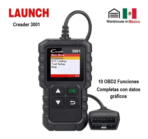 Escaner Launch Creader 3001 Automotriz Obd2 Multimarca Motor