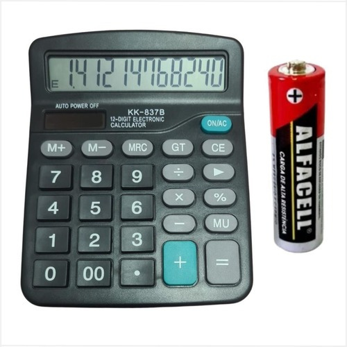 Calculadora Simples Home Office 12 Dígitos Grandes Kk-837b