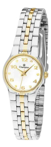 Relógio Champion Prata Dourado Feminino Ch25141b Cor da correia Prata e Dourado Cor do bisel Prata e Dourado Cor do fundo Branco