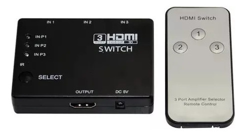 Switch 1 A 3 Salidas De Puertos Hdmi Con Control Remoto 1080