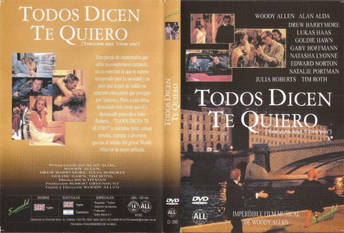 Todos Dicen Te Quiero Dvd Woody Allen Goldie Hawn