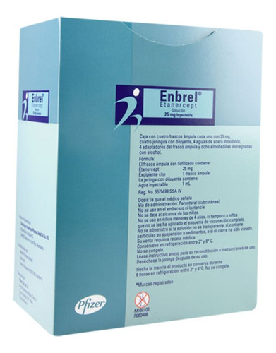 Enbrel 25 Mg Solución Inyectable Caja Con 4 Frascos Ámpula R