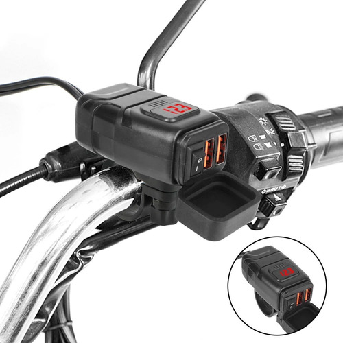 Cargador Rápido Impermeable Qc3.0 Dual Usb Motocicleta 12v