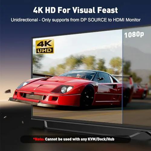 Cable Displayport A Hdmi 4k 6ft | 120hz, -2k 60hz Uni-direct