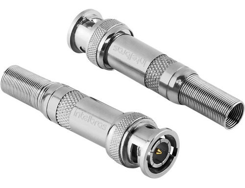 Kit 10 Conector Bnc Macho Com Mola E Parafuso P/ Cftv Camera