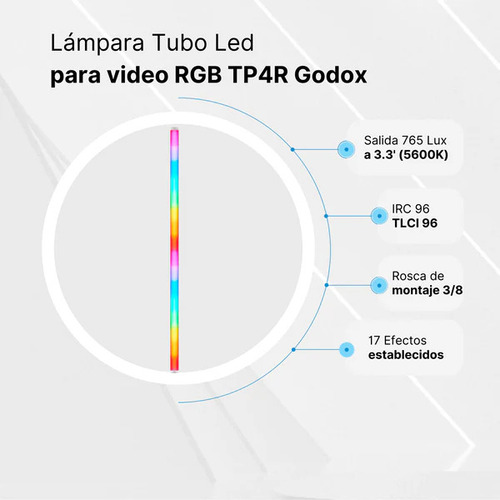 Lámpara Tubo Led Godox Tp4r Pixel Rgb Para Vídeo